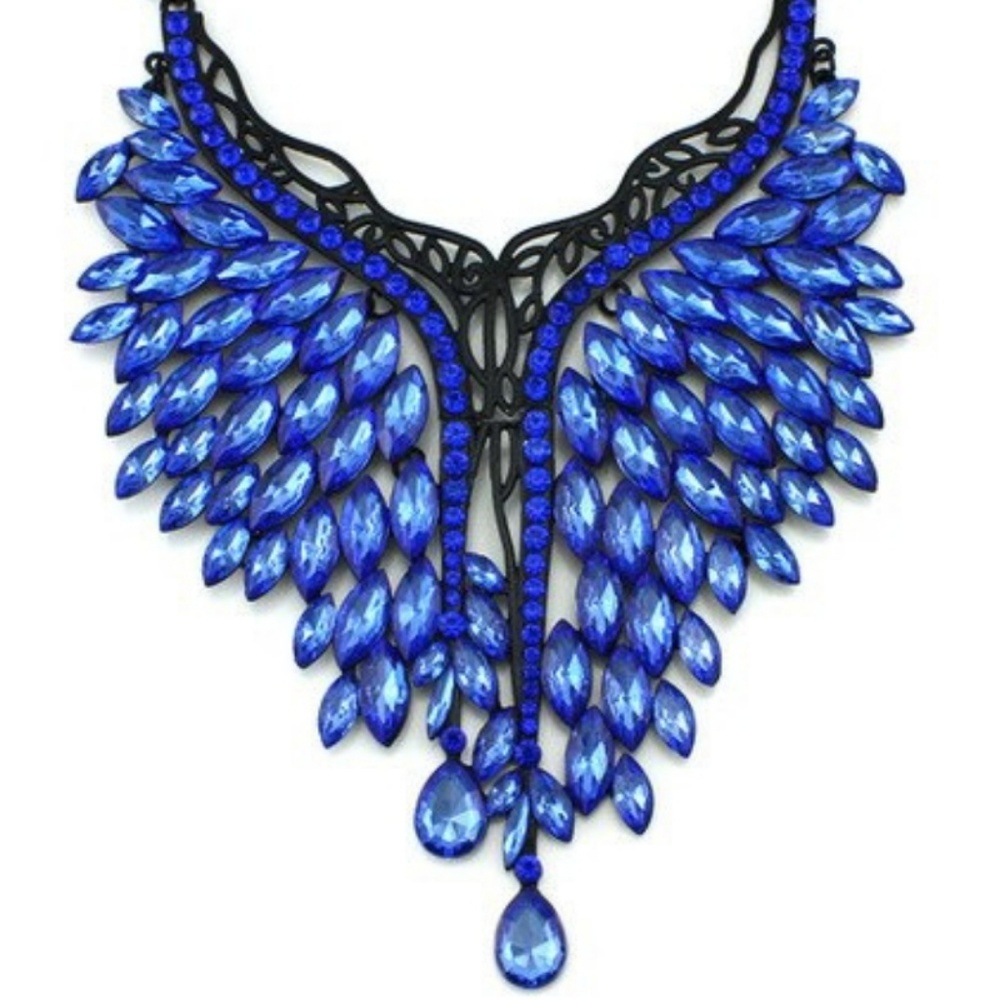 Necklace - Calling All Angels Blue Statement
